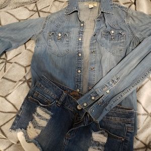 Jean Top and shorts